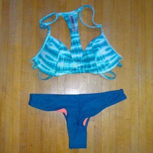Victorias Secret PINK cheeky tie dye pushup bikini